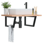 Wall brackets for sink 2 pcs trapezium steel black