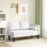 Chaise longue with cushions artificial leather white