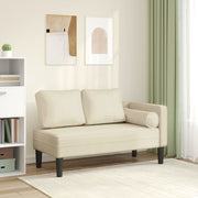 Chaise longue with cushions imitation leather cream