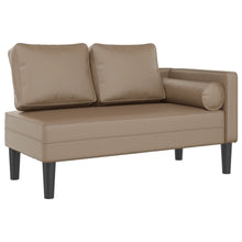 Chaise longue met kussens kunstleer cappuccino