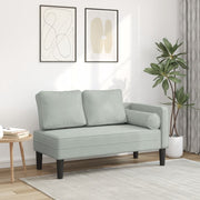 Chaise longue fluweel lichtgrijs 116,5x62x57,5 cm