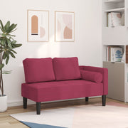 Chaise longue fluweel wijnrood 116,5x62x57,5 cm