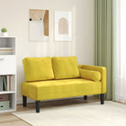 Chaise longue met kussens fluweel geel