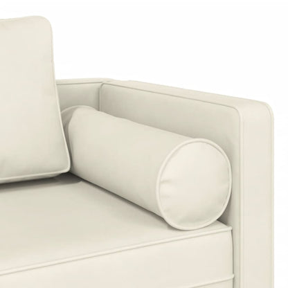 Chaise longue met kussens fluweel crèmekleurig