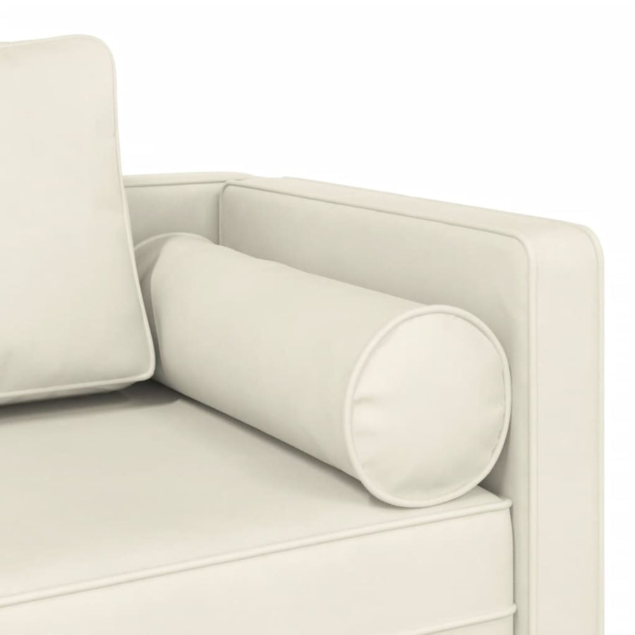 Chaise longue met kussens fluweel crèmekleurig
