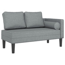 Chaise longue met kussens stof lichtgrijs