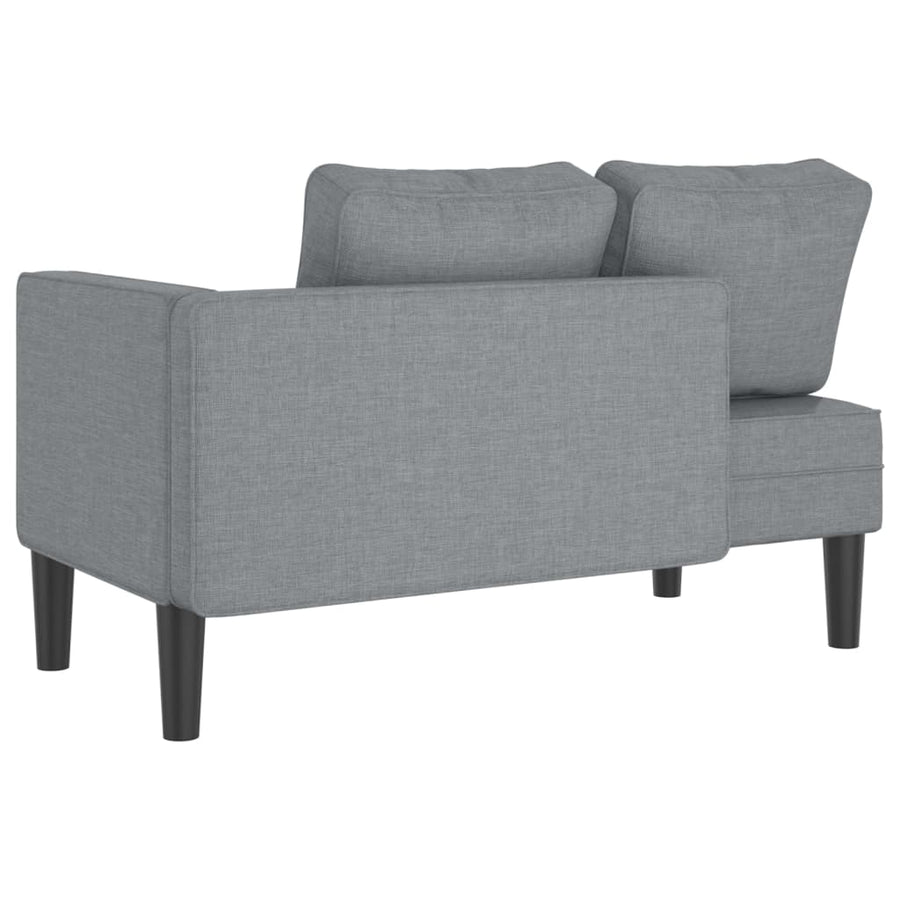 Chaise longue met kussens stof lichtgrijs