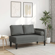 Chaise longue 116,5x62x57,5 cm stof donkergrijs