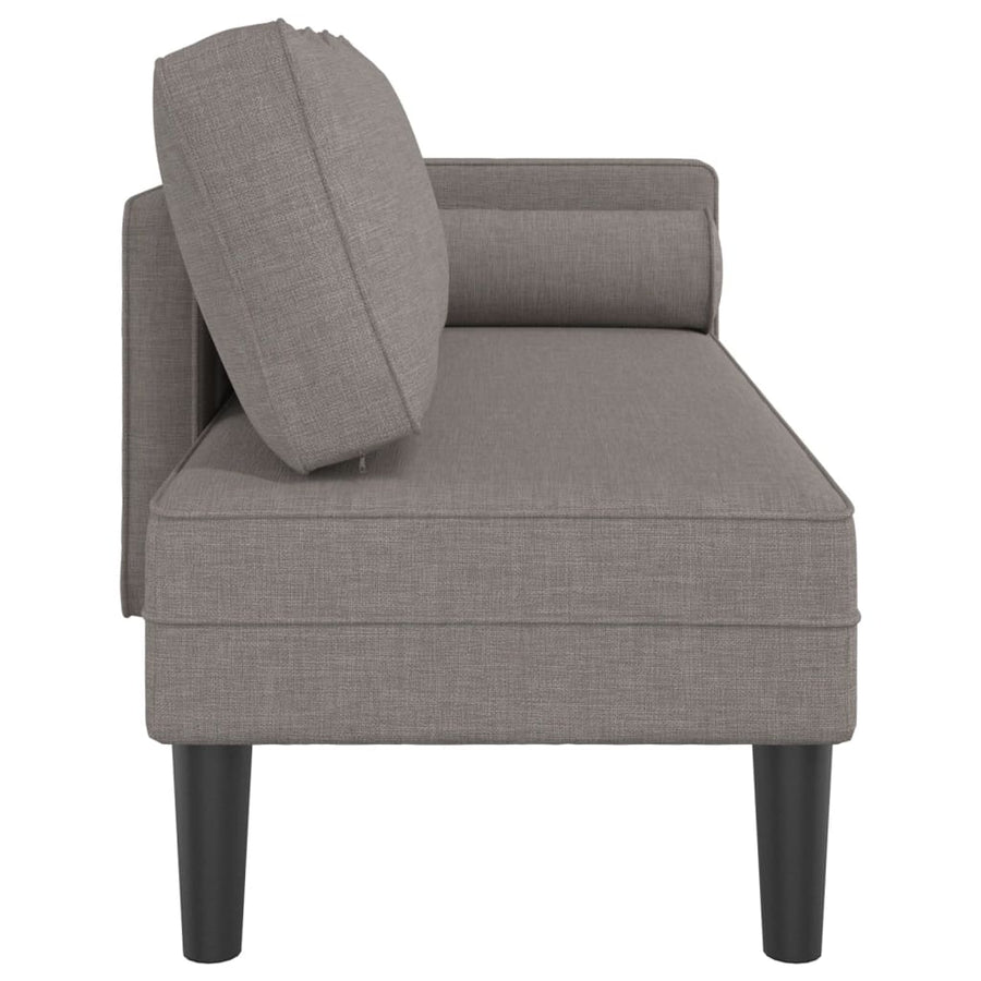 Chaise longue met kussens stof taupe