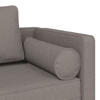 Chaise longue met kussens stof taupe