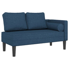 Chaise longue met kussens stof blauw