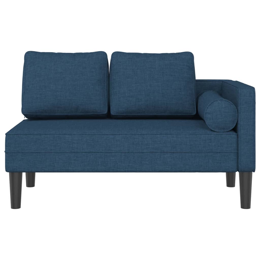 Chaise longue met kussens stof blauw