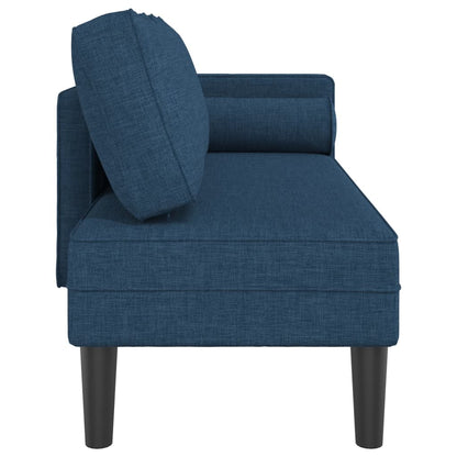 Chaise longue met kussens stof blauw