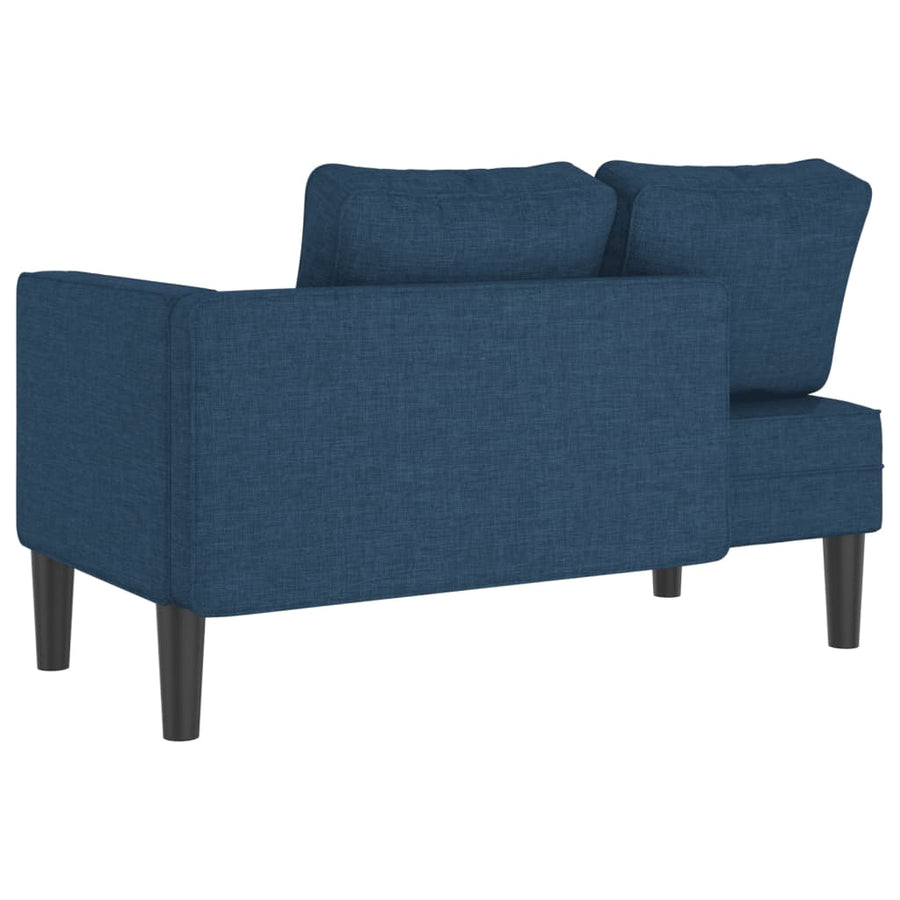 Chaise longue met kussens stof blauw