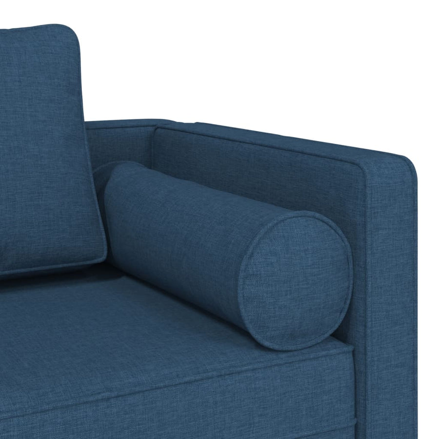 Chaise longue met kussens stof blauw