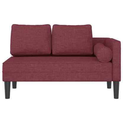 Chaise longue met kussens stof wijnrood