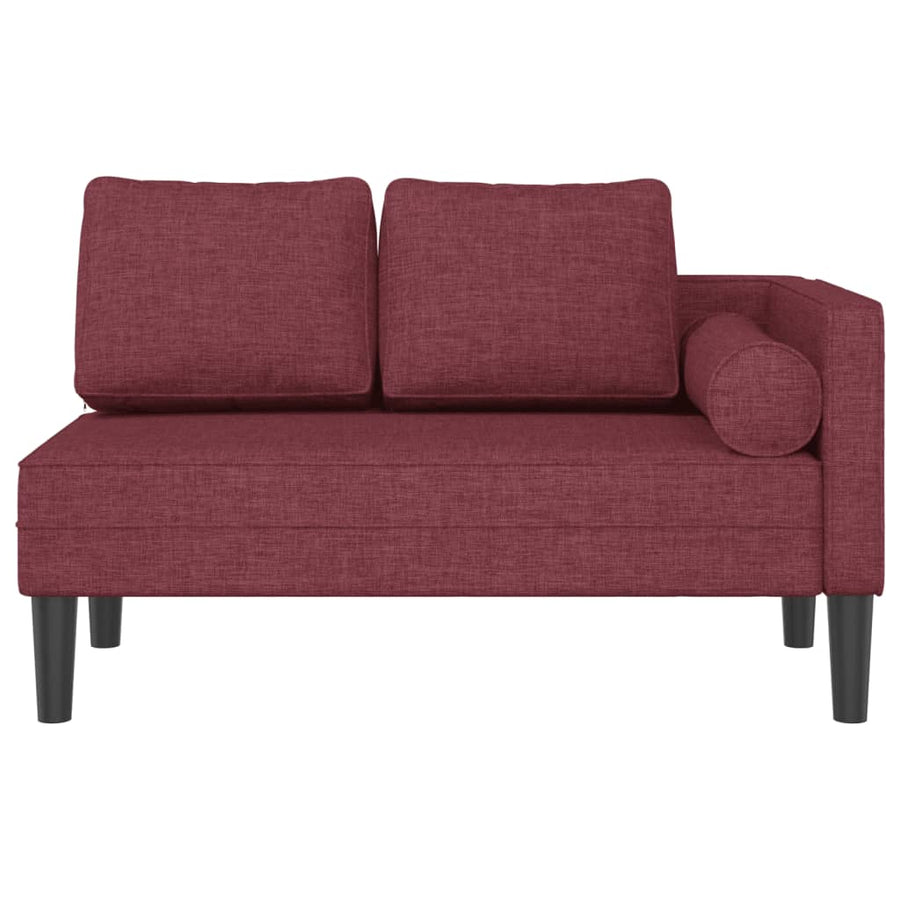 Chaise longue met kussens stof wijnrood