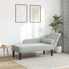 Chaise longue met kussens fluweel lichtgrijs