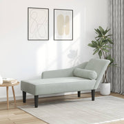 Chaise longue fluweel lichtgrijs 141x55,5x66,5 cm