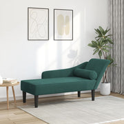 Chaise longue fluweel donkergroen 141x55,5x66,5 cm