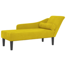 Chaise longue met kussens fluweel geel