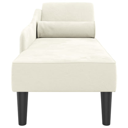 Chaise Longue Met Kussens Fluweel Kleurig Crème