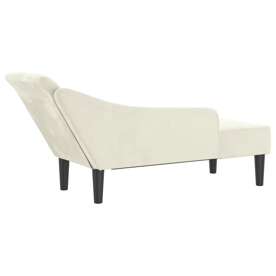 Chaise Longue Met Kussens Fluweel Kleurig Crème