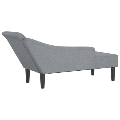 Chaise longue met kussens stof lichtgrijs
