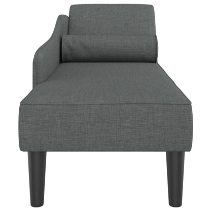 Chaise longue met kussens stof donkergrijs