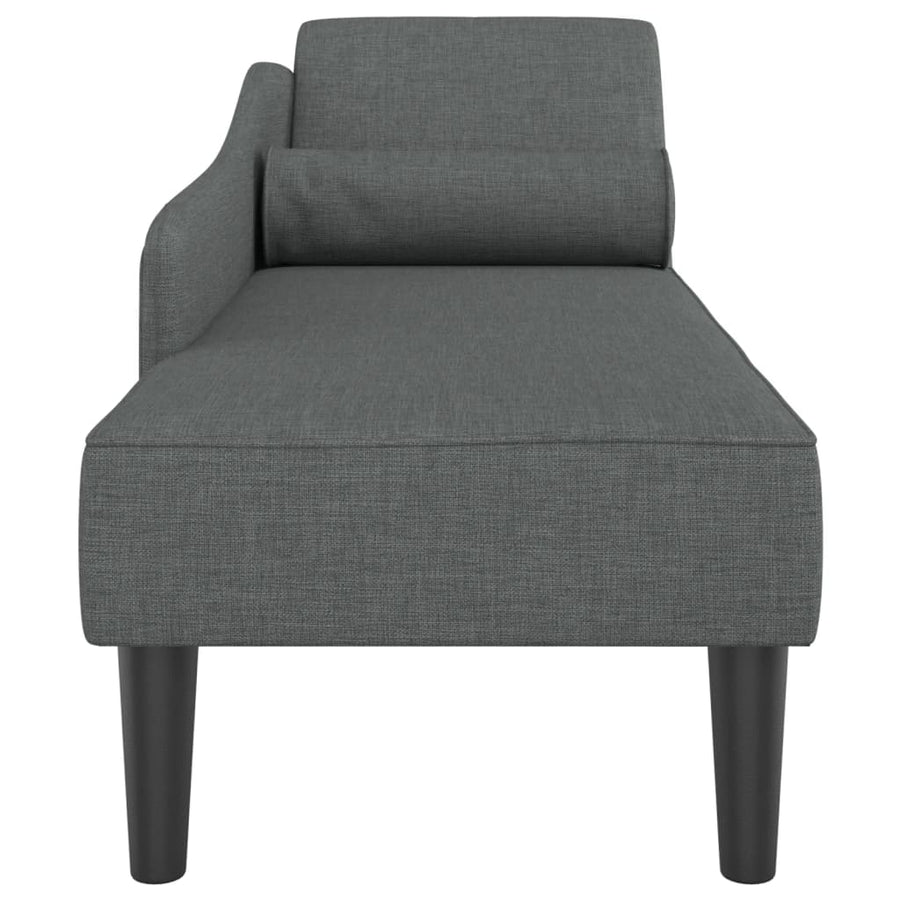 Chaise longue met kussens stof donkergrijs