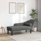 Chaise longue met kussens stof donkergrijs