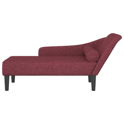 Chaise longue met kussens stof wijnrood