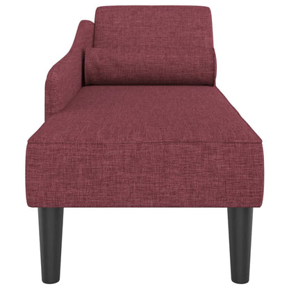 Chaise longue met kussens stof wijnrood