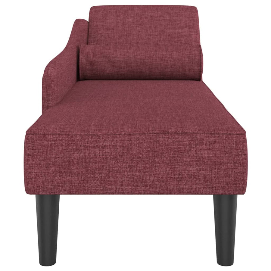 Chaise longue met kussens stof wijnrood