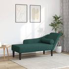 Chaise longue met kussens stof donkergroen