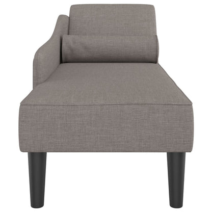 Chaise longue met kussens stof taupe