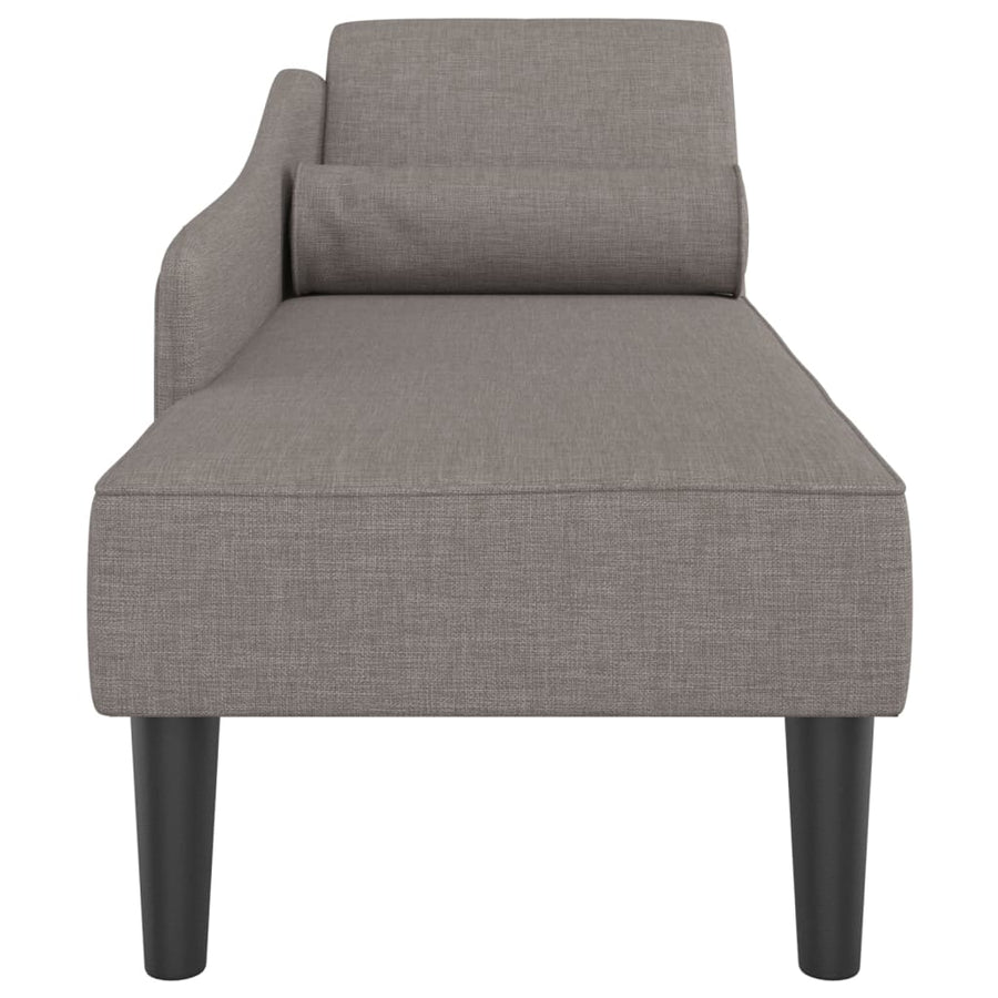 Chaise longue met kussens stof taupe