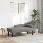 Chaise longue met kussens stof taupe