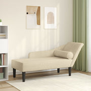 Chaise longue 141x55,5x66,5 cm stof crèmekleurig