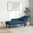 Chaise longue met kussens stof blauw