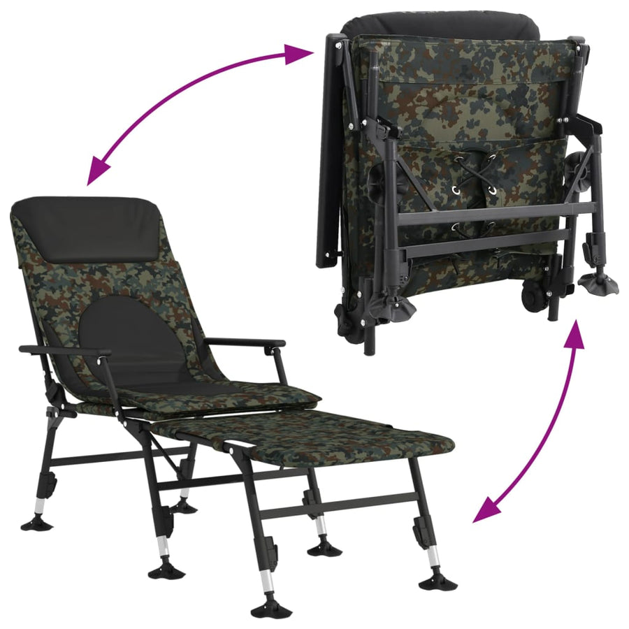 Visbed Met Verstelbare Modderpoten Inklapbaar Camouflage