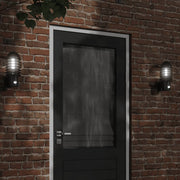 Buitenwandlamp 2 st roestvrijstaal zwart met sensor