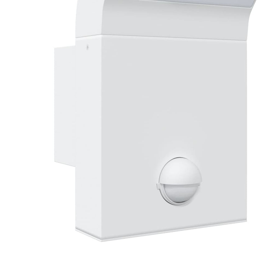 Buitenwandlampen 2 st LED met sensors gegoten aluminium wit