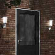 Buitenwandlamp 2 st roestvrij staal zilver met sensor