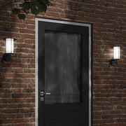 Buitenwandlamp roestvrij staal zwart 2 stuks