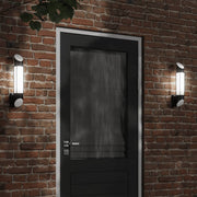 Buitenwandlamp roestvrij staal zwart 2 stuks