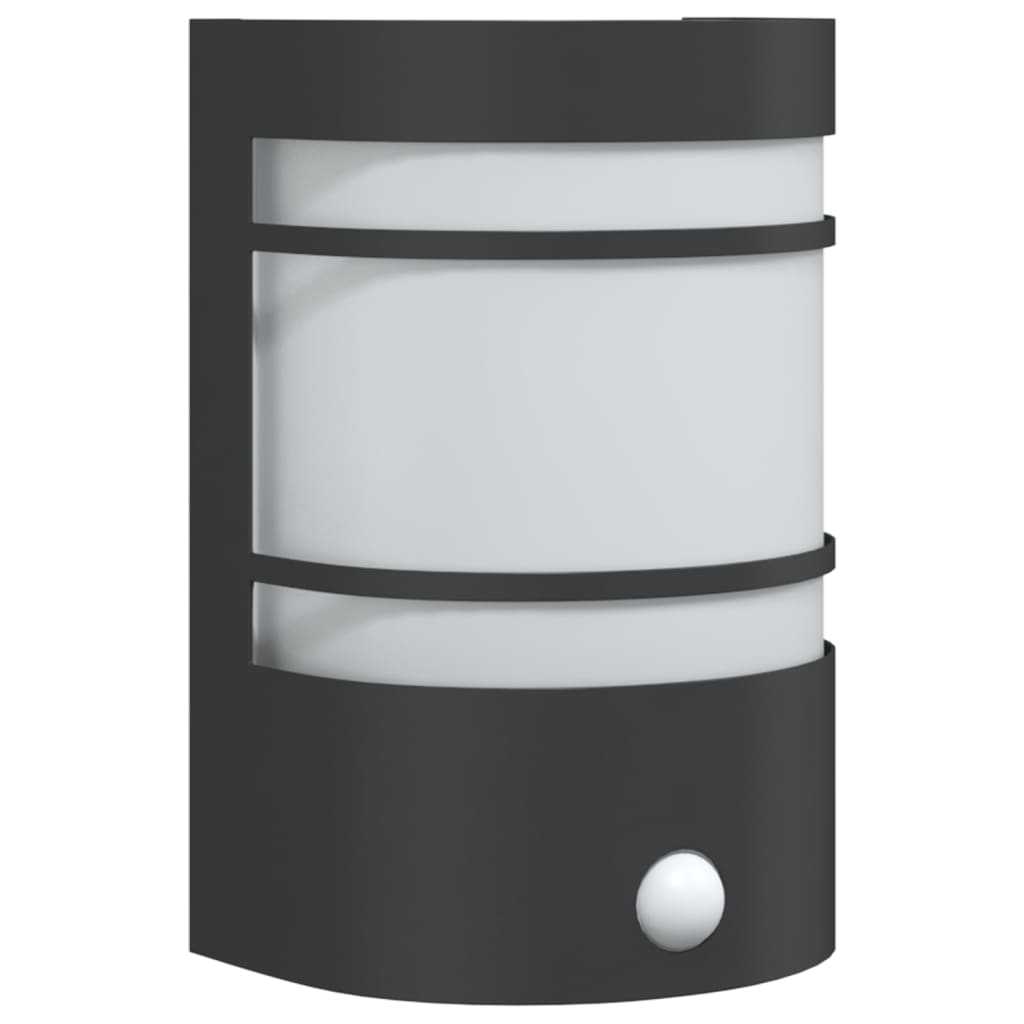 Buitenwandlamp Met Sensor Roestvrij Staal Zwart 1
