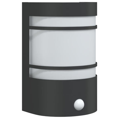 Buitenwandlamp Met Sensor Roestvrij Staal Zwart 1