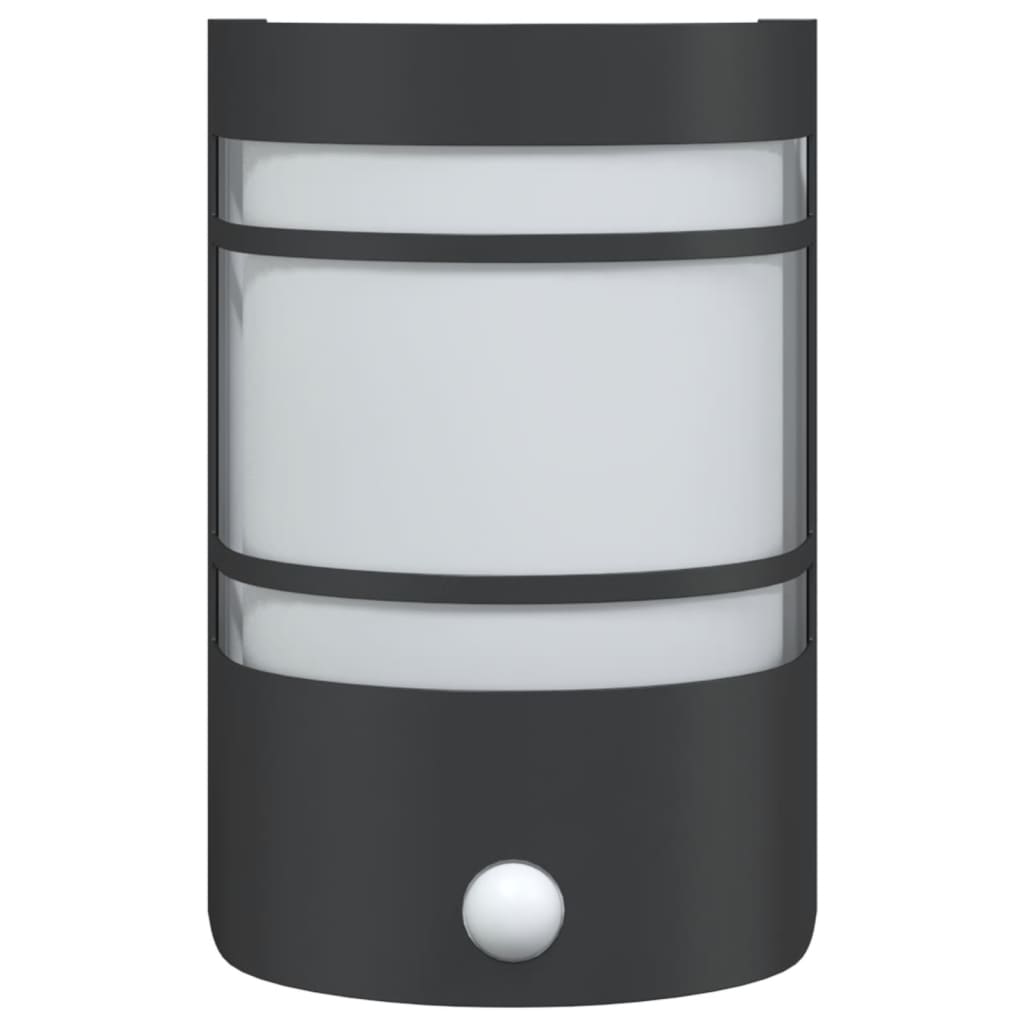 Buitenwandlamp Met Sensor Roestvrij Staal Zwart 1