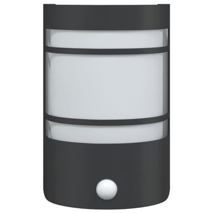 Buitenwandlamp Met Sensor Roestvrij Staal Zwart 1